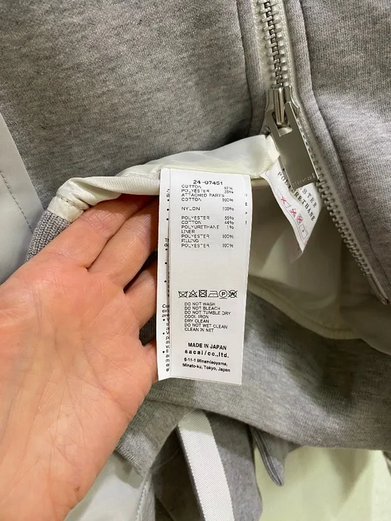 Sacai Sponge x Nylon Twill Hoodie - Picture 9 of 13